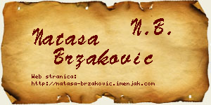 Nataša Brzaković vizit kartica